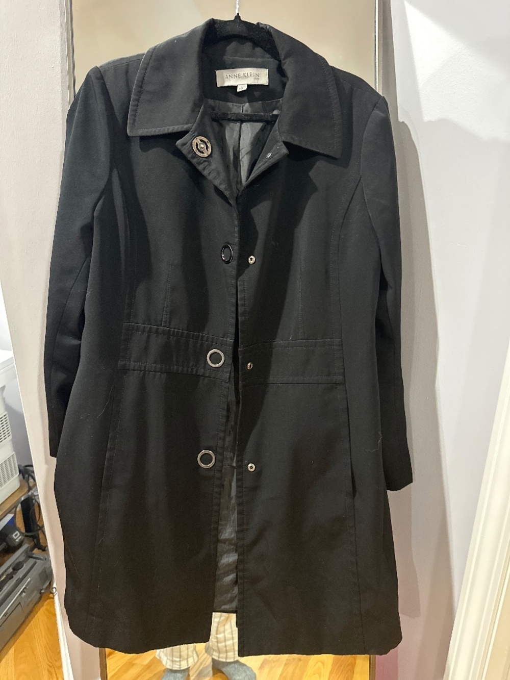 Black mid length trench like coat